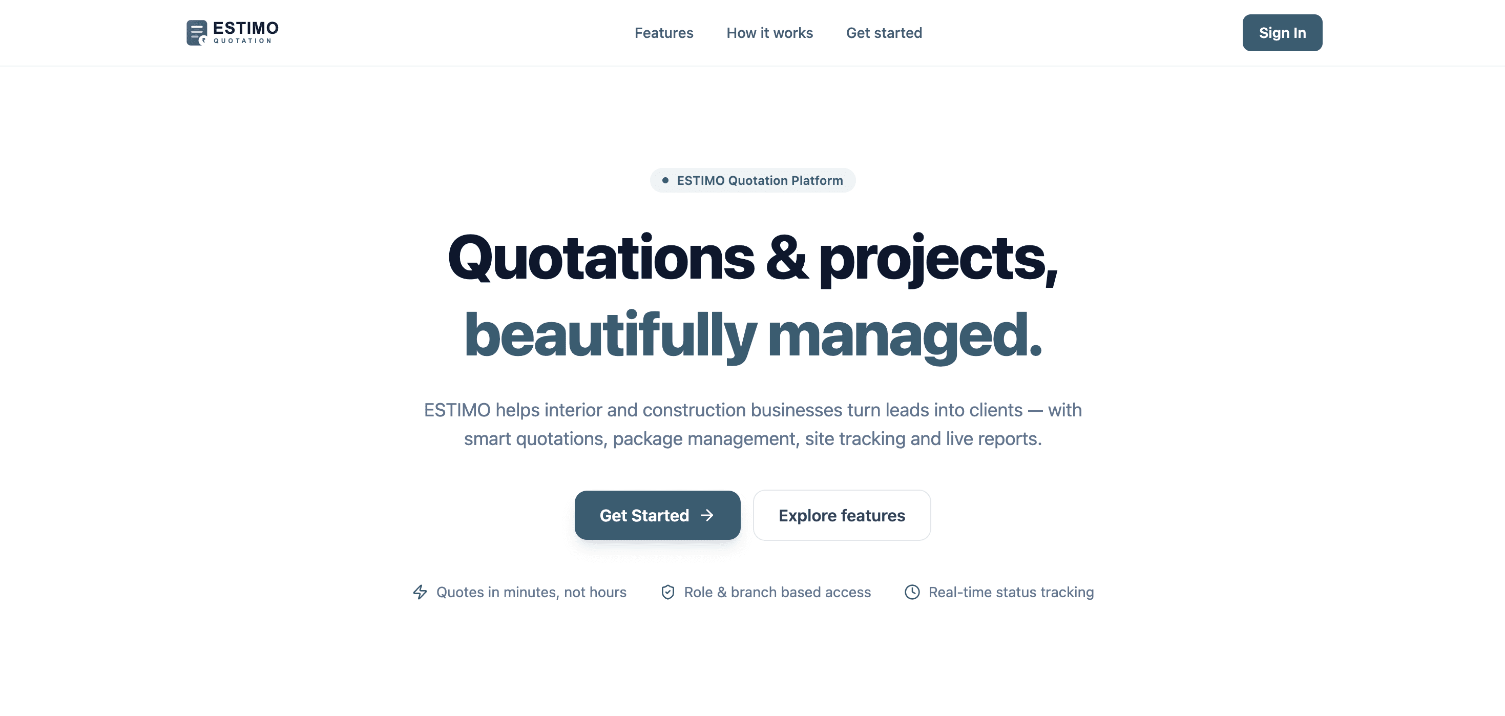 Estimo — screenshot